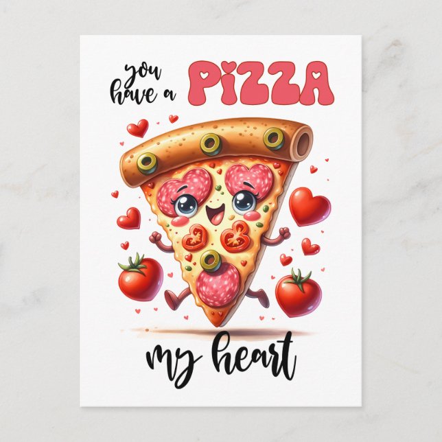 Carte Postale Drôle Avoir Une Pizza Mon Coeur Punny Valentine (Devant)