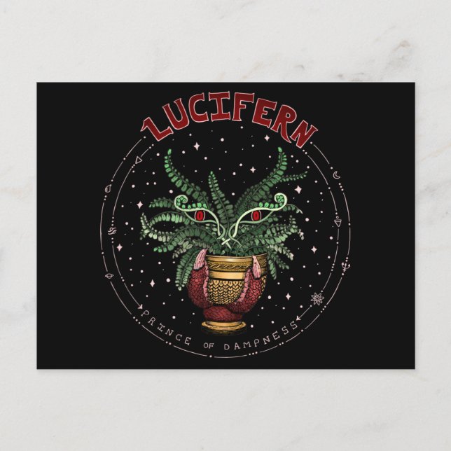 Carte Postale Drôle Black Happy Halloween Plante Demon Lucifern (Devant)