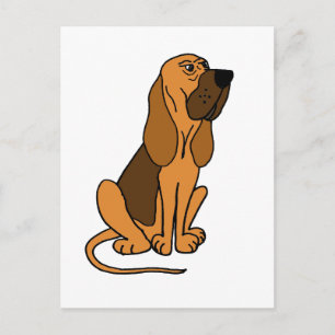Carte Postale Drôle Bloodhound Chien chiot