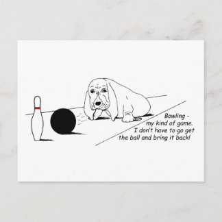 Carte postale Drôle Bowling Dog