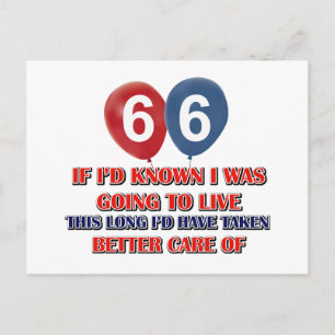 Carte Postale Drôle cadeau d'anniversaire de 66 ans