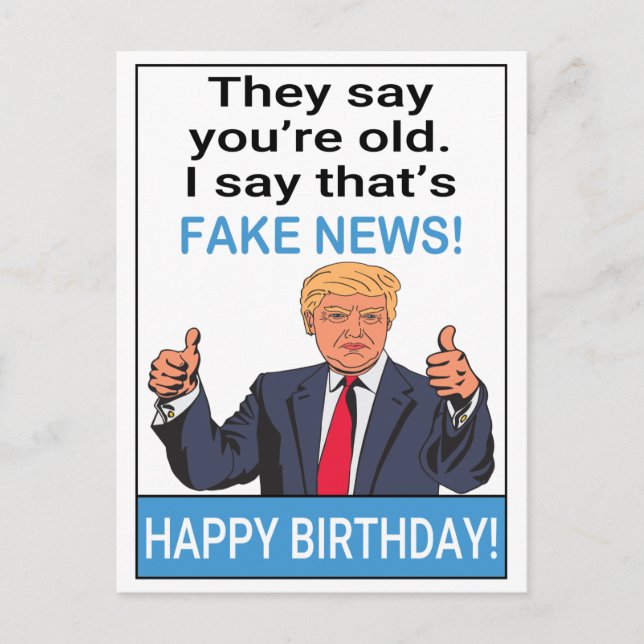 Carte Postale Drôle cadeau d'anniversaire de Trump (Devant)