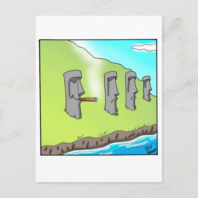 Carte Postale Drôle cadeau de dessin animé de Cigar Island de Pâ (Devant)