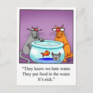 Carte Postale Drôle cadeau de dessin de chats!