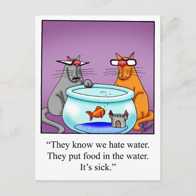 Carte Postale Drôle cadeau de dessin de chats! (Devant)