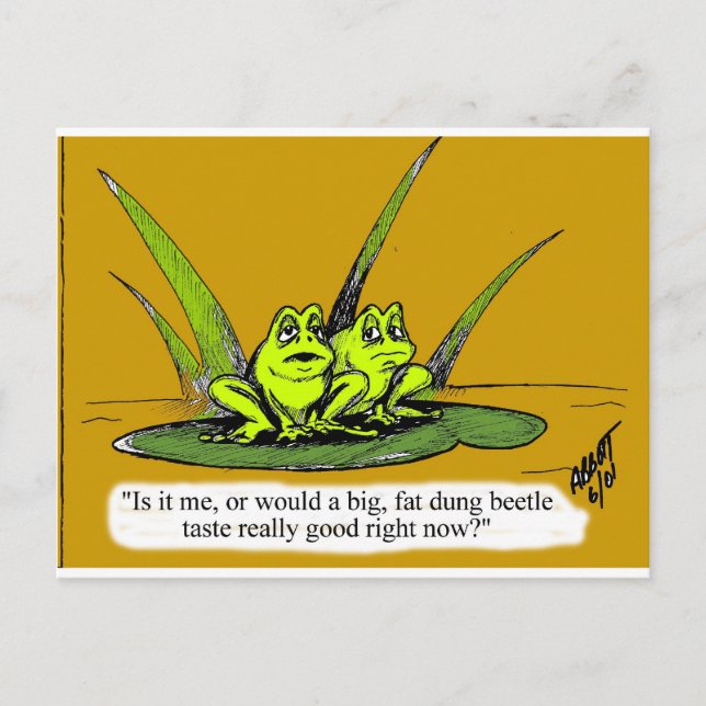 Carte Postale Drôle cadeau de dessin de grenouille! (Devant)