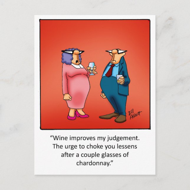 Carte Postale Drôle cadeau de vin! (Devant)