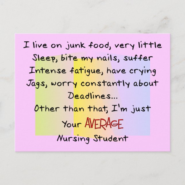 Carte Postale Drôle cadeau étudiant en soins infirmiers (Devant)