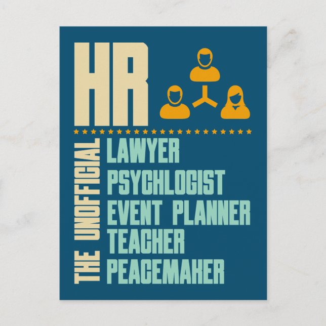 Carte Postale Drôle cadeau pour la personne HR | HR Manager Idée (Devant)