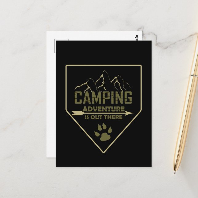 Carte Postale Drôle camper de camping dit pour les campeurs (Devant/Arrière en situation)
