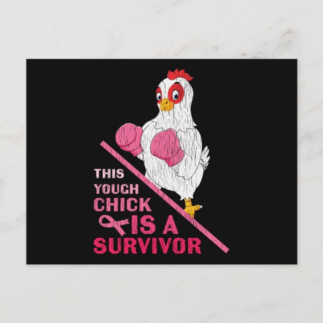 Carte Postale Drôle Cancer du sein guerrière Survivor Fille Femm (Devant)