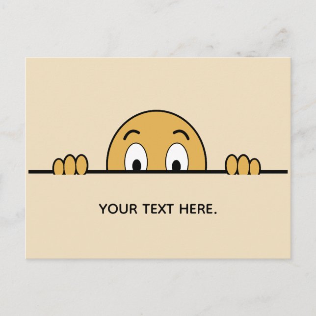 Carte Postale Drôle Cartoon Visage Texte Personnalisé (Devant)
