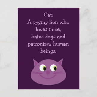 Carte Postale Drôle Cat Devis Cute Personnalisable Charité