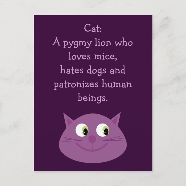 Carte Postale Drôle Cat Devis Cute Personnalisable Charité (Devant)