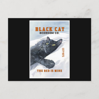 Carte Postale Drôle Chambre Chat Noir Le Lit Est Mon Amoureux de