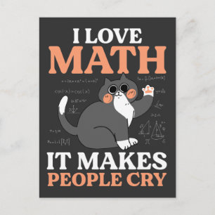Carte Postale Drôle Chat Aimant Math Enseignant Scientifique Ner