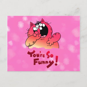 Carte Postale Drôle chat de dessin animé Chat à caricature sot