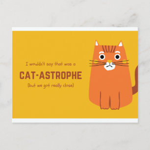 Carte Postale Drôle Chat jaune et orange
