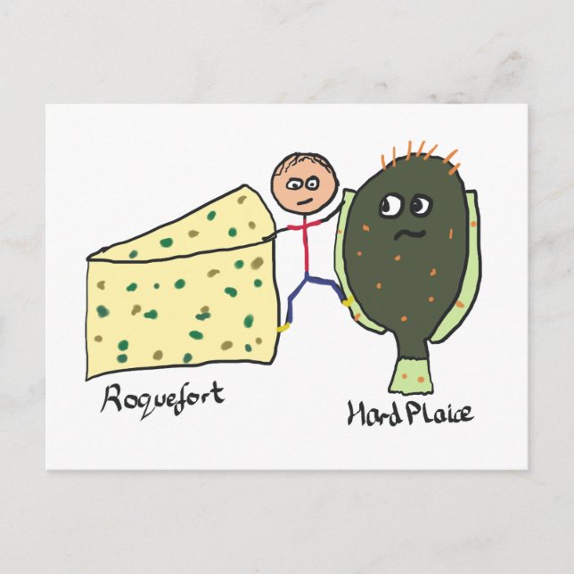 Carte Postale Drôle Cheese Rock et Hard Place Joke (Devant)