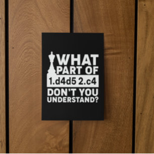 Carte Postale Drôle Chess Move Black and White