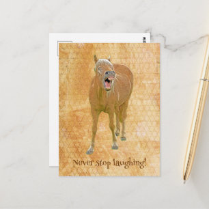 Carte Postale Drôle cheval de rire, coutume