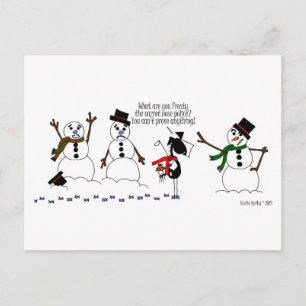 Carte postale Drôle Cheval & Snowman