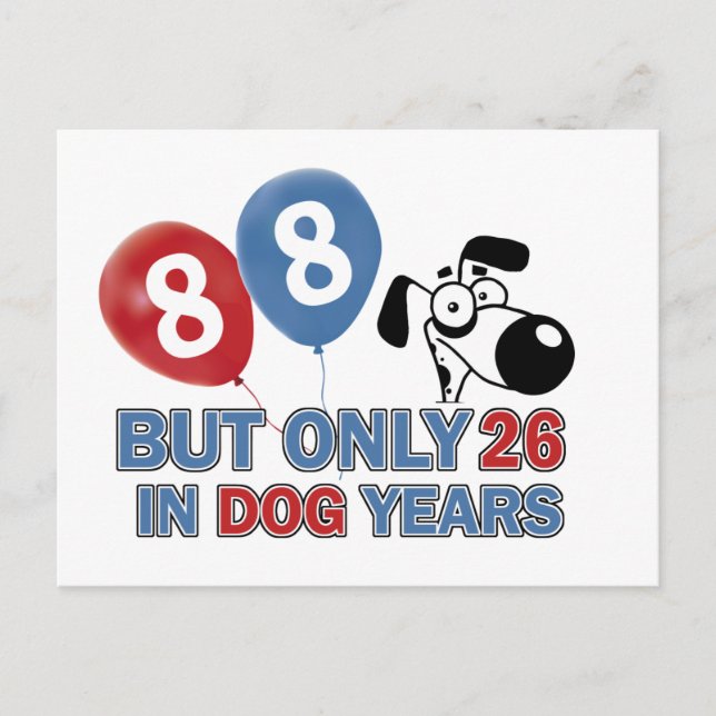 Carte Postale Drôle chien années 88 ans dessins (Devant)
