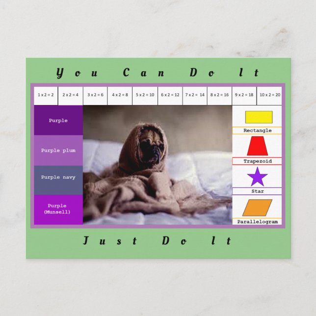 Carte Postale Drôle chien jeu éducatif (Devant)