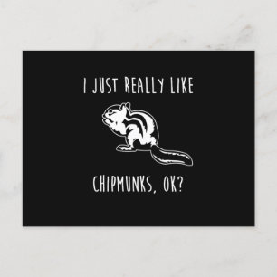 Carte Postale Drôle Chipmunk J'Aime Vraiment Les Enfants