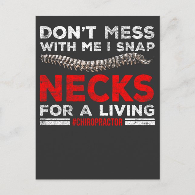 Carte Postale Drôle Chiropraticien Citation Chiropratique Casse  (Devant)