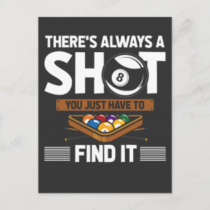 Carte Postale Drôle Citation Billard Huit Ball Shot