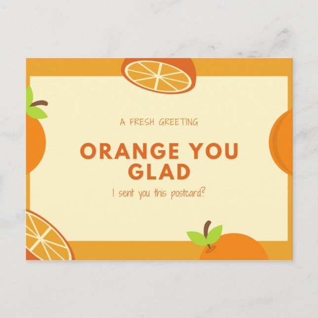 Carte Postale Drôle Citation Orange Fruit Illustrations (Devant)