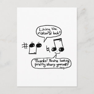 Carte Postale Drôle Compliments Musicaux Caricature : Version II