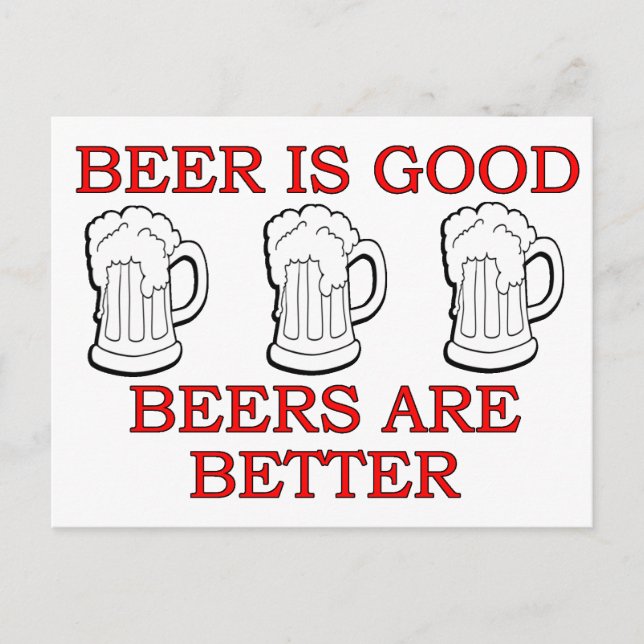 Carte Postale Drôle Conception de bière (Devant)