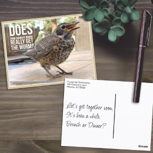 Carte Postale Drôle Cover Texte Oiseau Photo