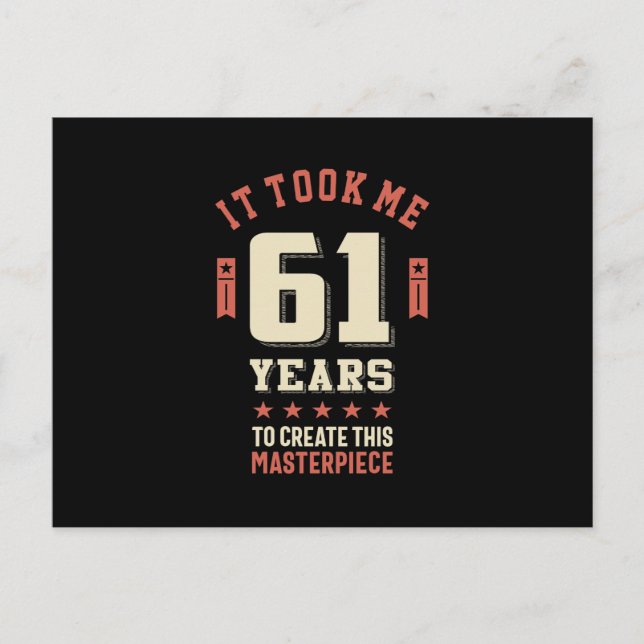 Carte Postale Drôle de 61 ans - Cadeau d'anniversaire 61 ans (Devant)