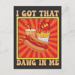 Carte Postale Drôle de bande dessinée Combo Hot Dogs J'ai ce chi