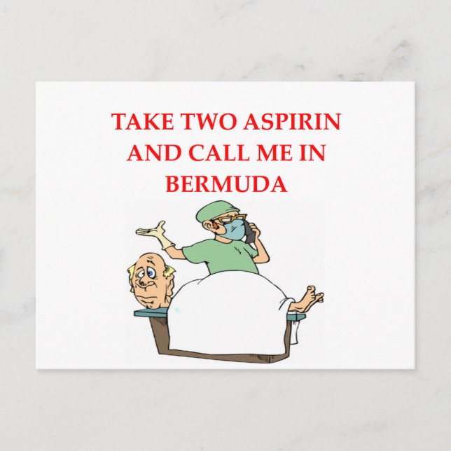 Carte Postale drôle de blague de médecin (Devant)