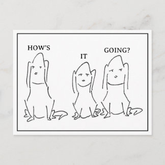 Carte postale drôle de chiens de dessin animé "Com