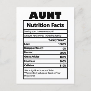 Carte postale drôle de faits nutritionnels de la t