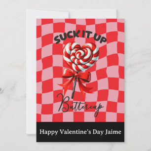 Carte postale drôle de la Saint-Valentin avec suce
