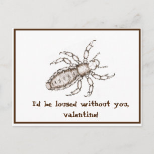 Carte Postale drôle de louse valentine