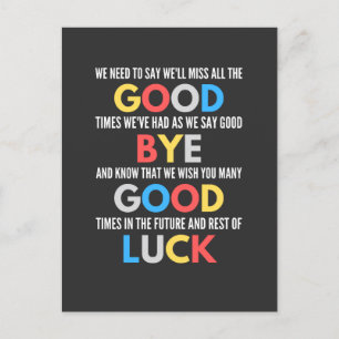 Carte Postale Drôle de partir Adieu