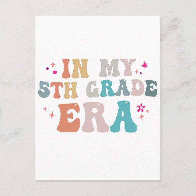 Carte Postale Drôle de retour à l'école à mon époque de 5e année (Devant)