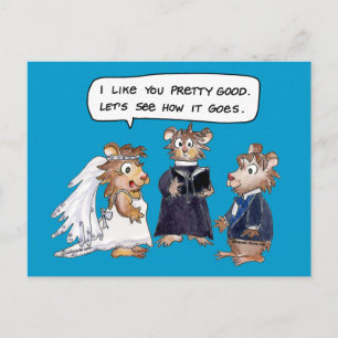 Carte postale drôle de voeux de mariage