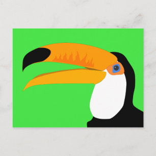 Carte Postale Drôle dessin animé Toucan oiseau sourire