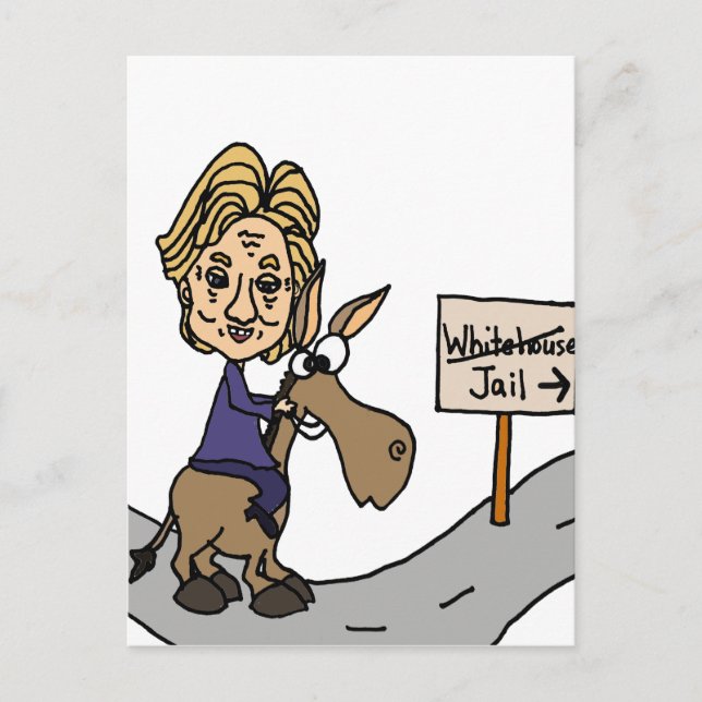 Carte Postale Drôle dessin politique anti-Hillary (Devant)