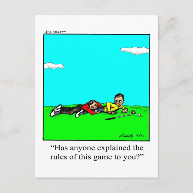 Carte postale drôle d'humour de golf (Devant)