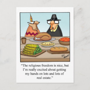 Carte postale drôle d'humour de Thanksgiving