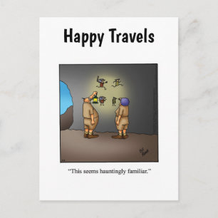 Carte postale drôle d'humour de voyage